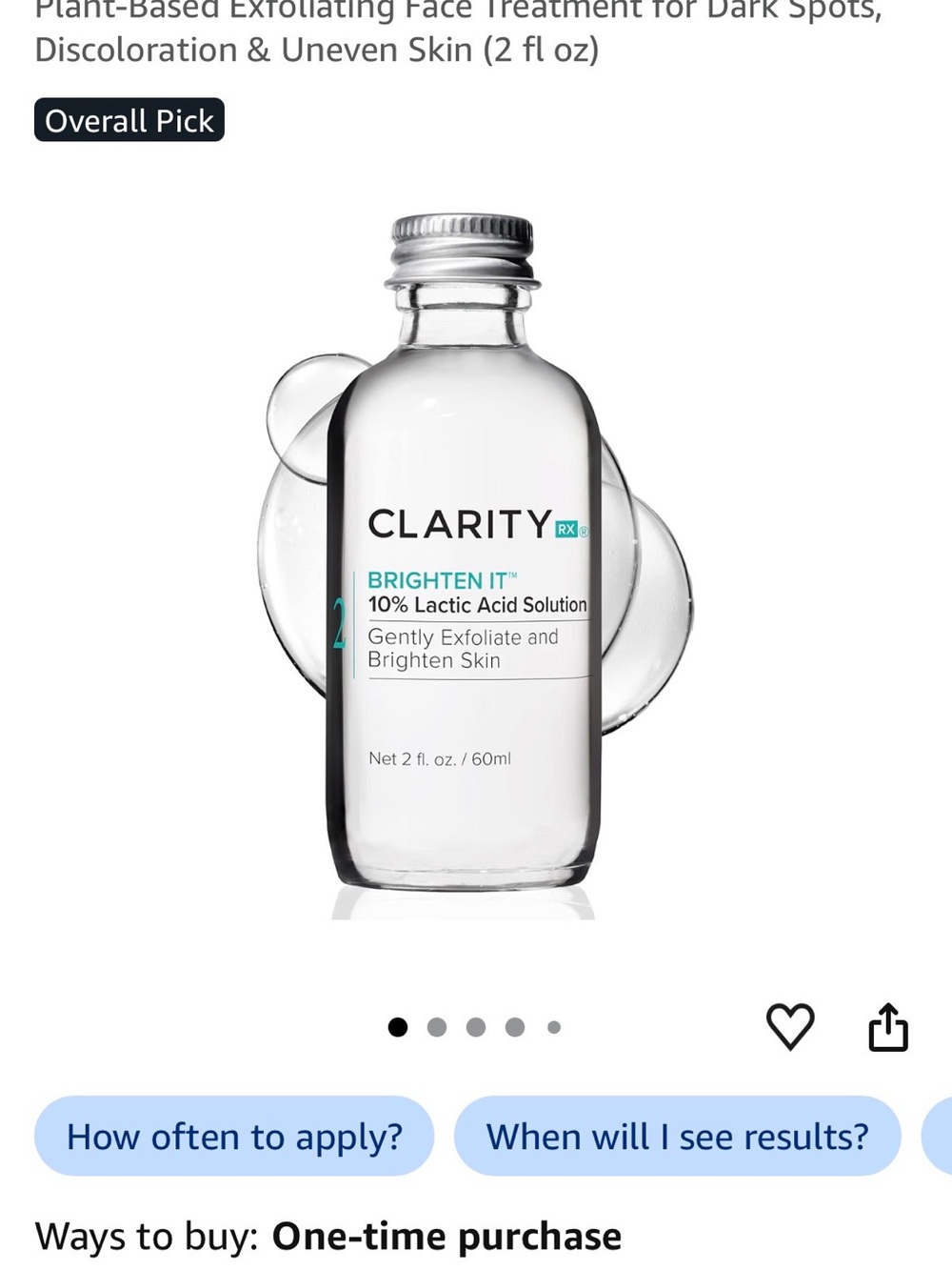 Clarity Brighten It 10% Lactic Acid Solution – Clear Exfoliating Peel